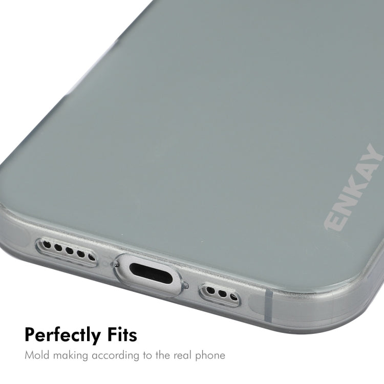 For iPhone 16 Plus ENKAY Hat-Prince Translucent Matte TPU Soft Phone Case(Grey) - iPhone 16 Plus Cases by ENKAY | Online Shopping UK | buy2fix