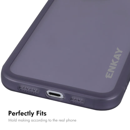 For iPhone 14 Pro Max ENKAY Hat-Prince Translucent Matte TPU Phone Case with Lens Film(Purple) - iPhone 14 Pro Max Cases by ENKAY | Online Shopping UK | buy2fix