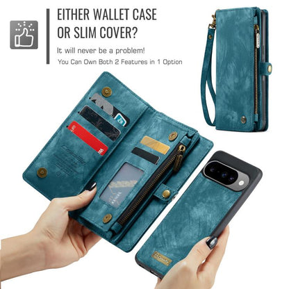 For Google Pixel 10 / 10 Pro CaseMe 008 Detachable Multifunctional Leather Phone Case(Blue) - Google Cases by CaseMe | Online Shopping UK | buy2fix