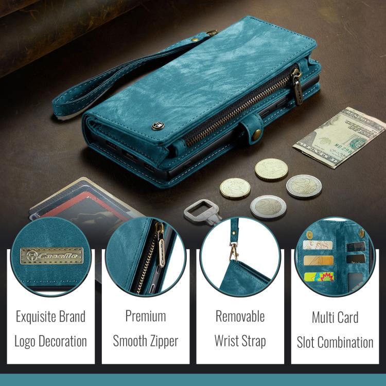 For Google Pixel 10 / 10 Pro CaseMe 008 Detachable Multifunctional Leather Phone Case(Blue) - Google Cases by CaseMe | Online Shopping UK | buy2fix