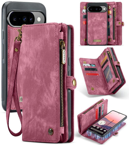 For Google Pixel 10 / 10 Pro CaseMe 008 Detachable Multifunctional Leather Phone Case(Wine Red) - Google Cases by CaseMe | Online Shopping UK | buy2fix