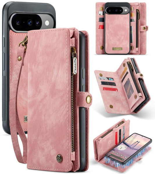For Google Pixel 10 / 10 Pro CaseMe 008 Detachable Multifunctional Leather Phone Case(Pink) - Google Cases by CaseMe | Online Shopping UK | buy2fix