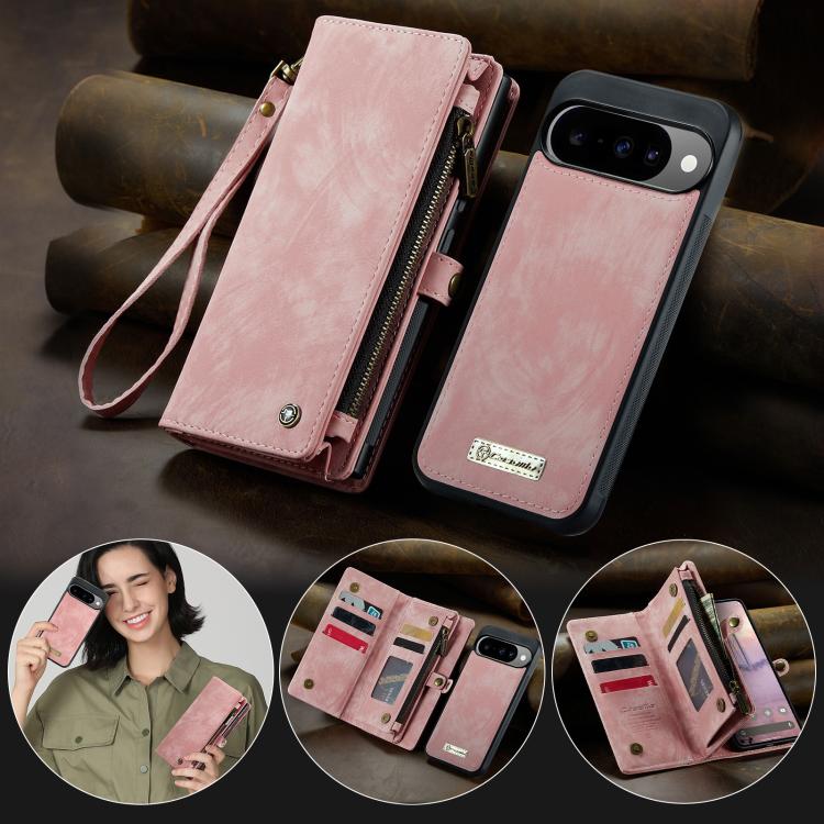 For Google Pixel 10 / 10 Pro CaseMe 008 Detachable Multifunctional Leather Phone Case(Pink) - Google Cases by CaseMe | Online Shopping UK | buy2fix