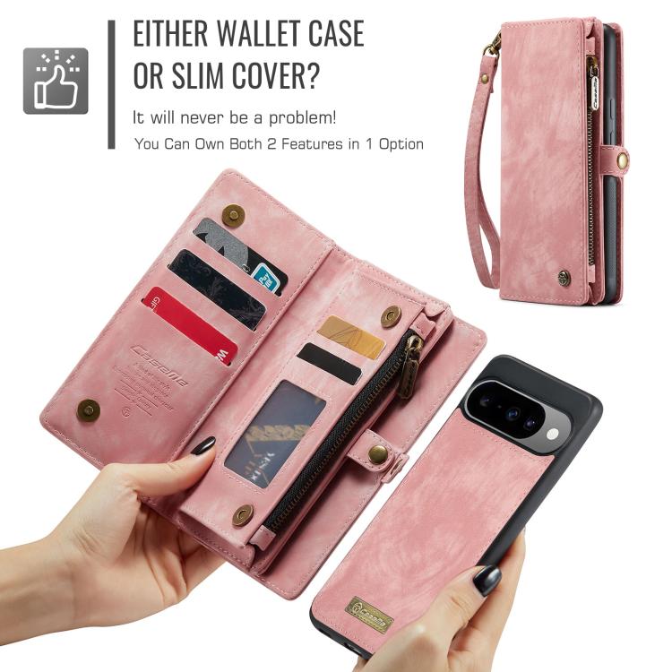 For Google Pixel 10 / 10 Pro CaseMe 008 Detachable Multifunctional Leather Phone Case(Pink) - Google Cases by CaseMe | Online Shopping UK | buy2fix