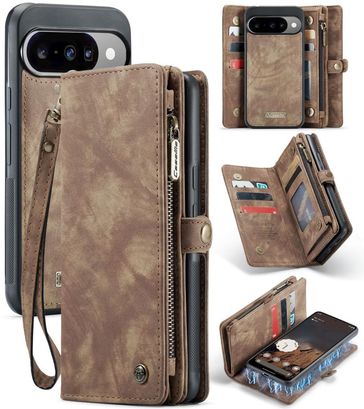 For Google Pixel 10 / 10 Pro CaseMe 008 Detachable Multifunctional Leather Phone Case(Brown) - Google Cases by CaseMe | Online Shopping UK | buy2fix