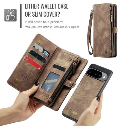 For Google Pixel 10 / 10 Pro CaseMe 008 Detachable Multifunctional Leather Phone Case(Brown) - Google Cases by CaseMe | Online Shopping UK | buy2fix