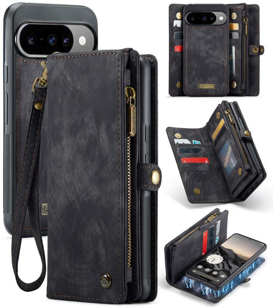 For Google Pixel 10 / 10 Pro CaseMe 008 Detachable Multifunctional Leather Phone Case(Black) - Google Cases by CaseMe | Online Shopping UK | buy2fix