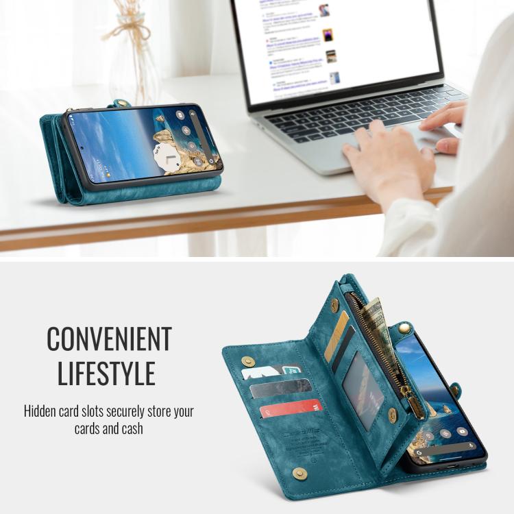 For Google Pixel 10 Pro XL CaseMe 008 Detachable Multifunctional Leather Phone Case(Blue) - Google Cases by CaseMe | Online Shopping UK | buy2fix