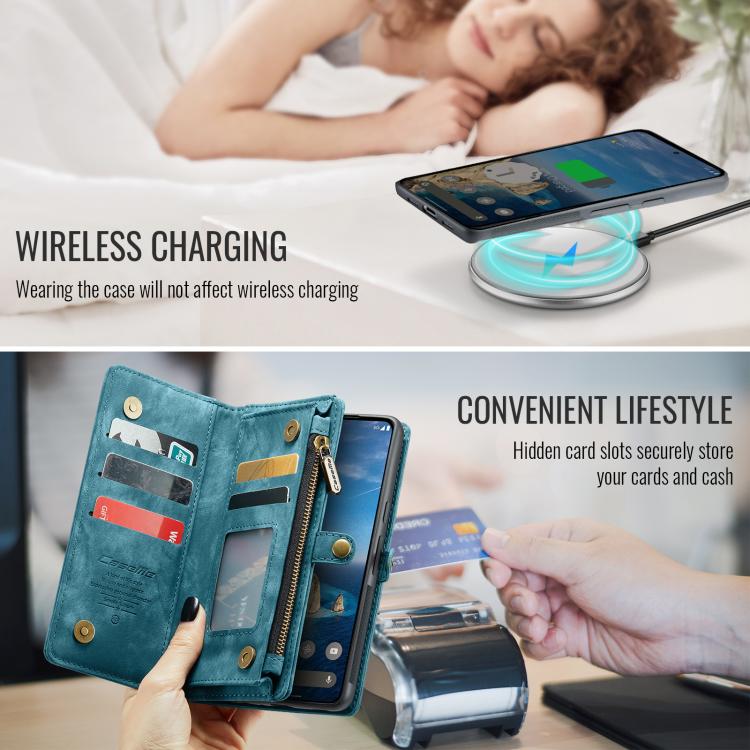 For Google Pixel 10 Pro XL CaseMe 008 Detachable Multifunctional Leather Phone Case(Blue) - Google Cases by CaseMe | Online Shopping UK | buy2fix