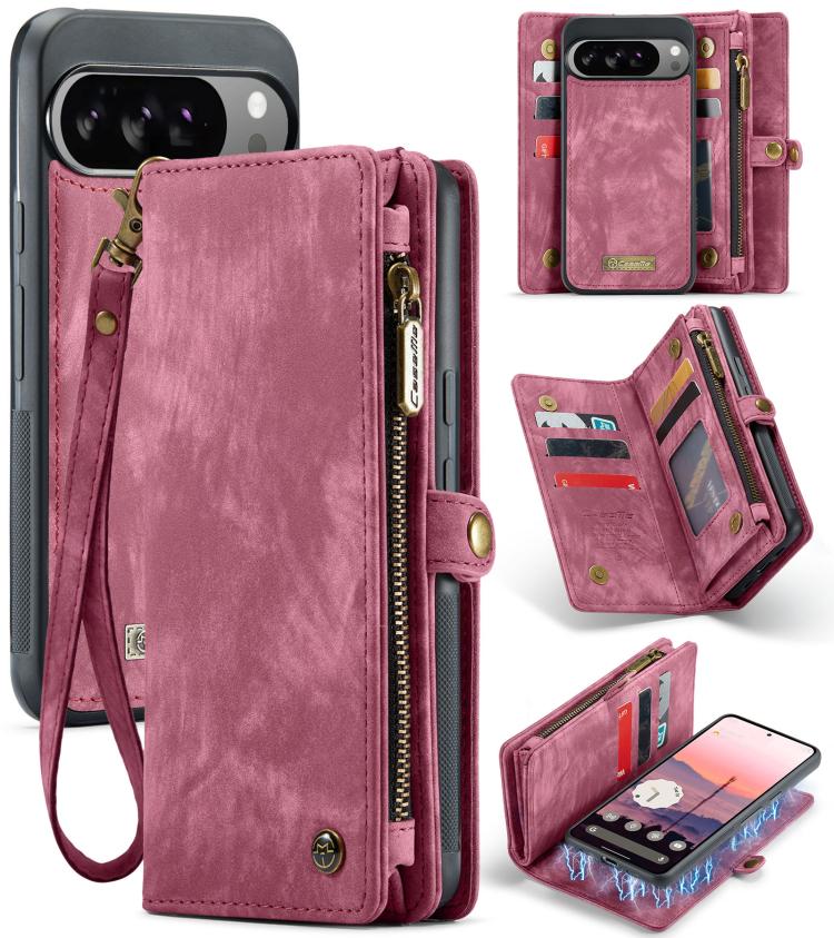 For Google Pixel 10 Pro XL CaseMe 008 Detachable Multifunctional Leather Phone Case(Wine Red) - Google Cases by CaseMe | Online Shopping UK | buy2fix