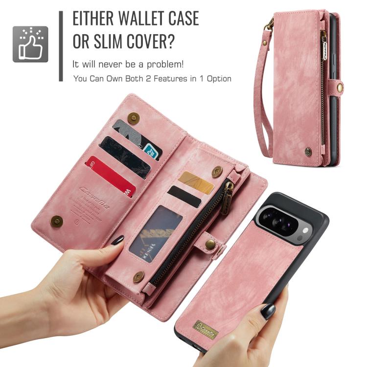 For Google Pixel 10 Pro XL CaseMe 008 Detachable Multifunctional Leather Phone Case(Pink) - Google Cases by CaseMe | Online Shopping UK | buy2fix