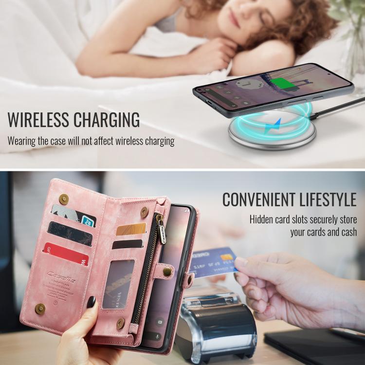 For Google Pixel 10 Pro XL CaseMe 008 Detachable Multifunctional Leather Phone Case(Pink) - Google Cases by CaseMe | Online Shopping UK | buy2fix