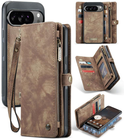 For Google Pixel 10 Pro XL CaseMe 008 Detachable Multifunctional Leather Phone Case(Brown) - Google Cases by CaseMe | Online Shopping UK | buy2fix