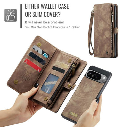 For Google Pixel 10 Pro XL CaseMe 008 Detachable Multifunctional Leather Phone Case(Brown) - Google Cases by CaseMe | Online Shopping UK | buy2fix