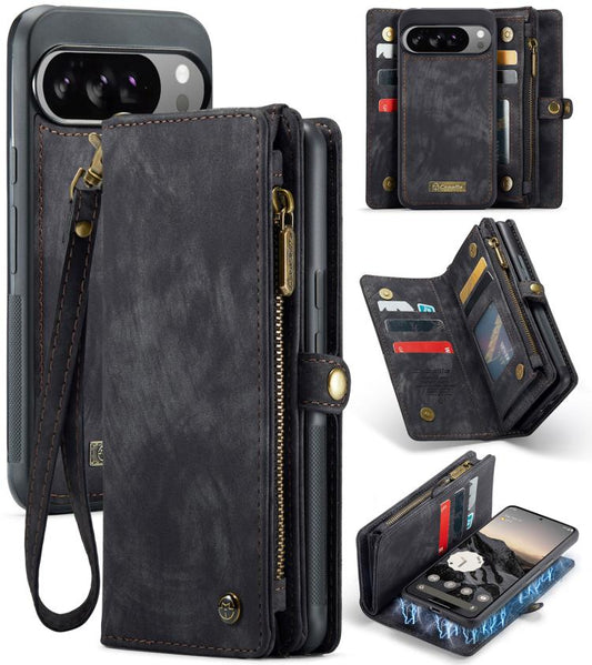 For Google Pixel 10 Pro XL CaseMe 008 Detachable Multifunctional Leather Phone Case(Black) - Google Cases by CaseMe | Online Shopping UK | buy2fix