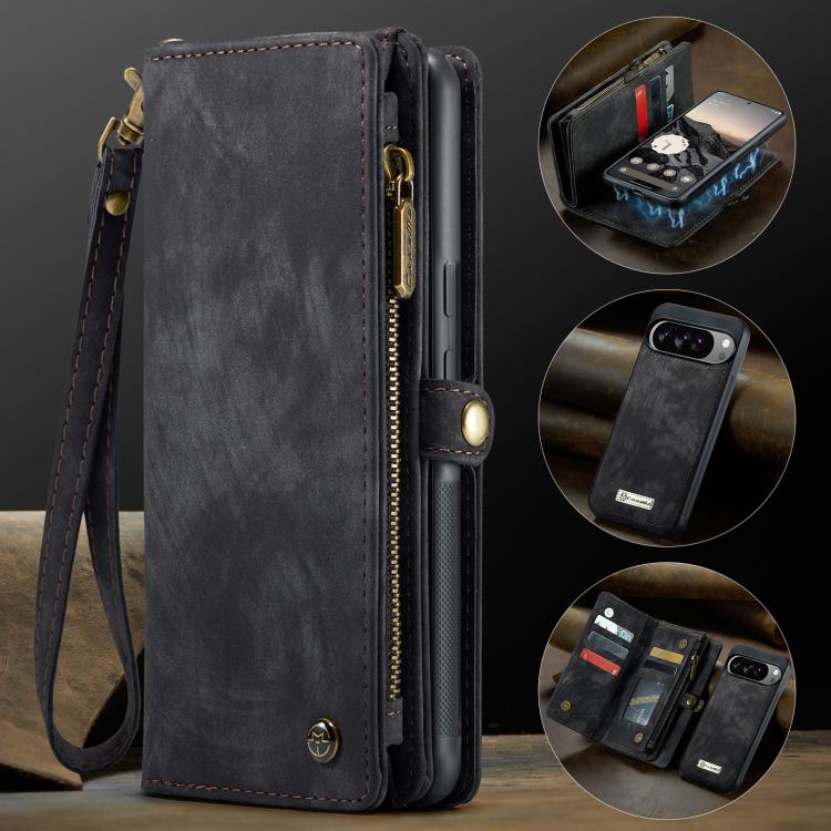 For Google Pixel 10 Pro XL CaseMe 008 Detachable Multifunctional Leather Phone Case(Black) - Google Cases by CaseMe | Online Shopping UK | buy2fix