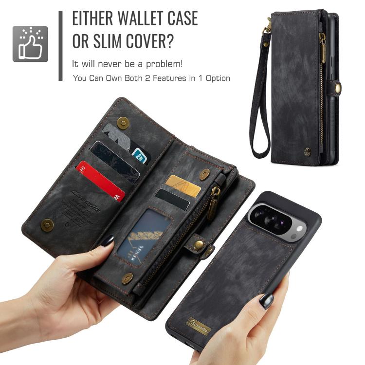 For Google Pixel 10 Pro XL CaseMe 008 Detachable Multifunctional Leather Phone Case(Black) - Google Cases by CaseMe | Online Shopping UK | buy2fix