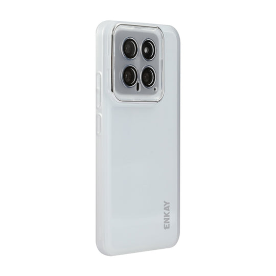 For Xiaomi 14 Pro ENKAY Hat-Prince Translucent Matte TPU Phone Case with Lens Film(White)