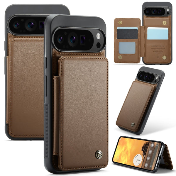 For Google Pixel 9 Pro XL CaseMe C22 Card Slots Holder RFID Anti-theft Phone Case(Brown) by CaseMe