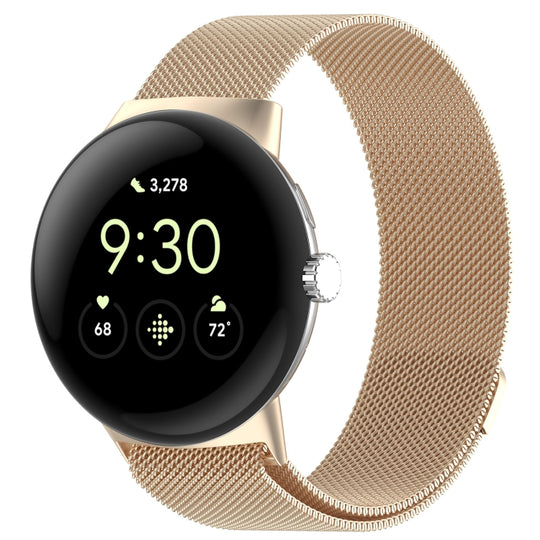 For Google Pixel Watch 5 / 4 / 3 45mm Milanese Metal Magnetic Watch Band(Champagne Gold)