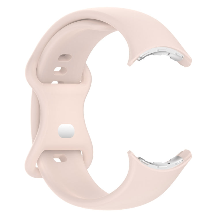 For  Google Pixel Watch 3 41mm Solid Color Butterfly Buckle Silicone Watch Band, Size:L(Pink) - Watch Bands by buy2fix | Online Shopping UK | buy2fix