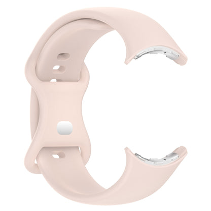 For  Google Pixel Watch 3 41mm Solid Color Butterfly Buckle Silicone Watch Band, Size:L(Pink) - Watch Bands by buy2fix | Online Shopping UK | buy2fix