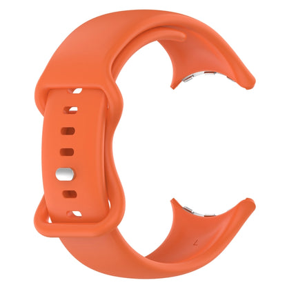 For  Google Pixel Watch 3 45mm Solid Color Butterfly Buckle Silicone Watch Band, Size:L(Orange) - Watch Bands by buy2fix | Online Shopping UK | buy2fix