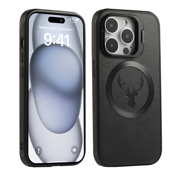 For iPhone 14 Pro Max Elk Lens Holder Magsafe Shockproof Phone Case(Green) by buy2fix