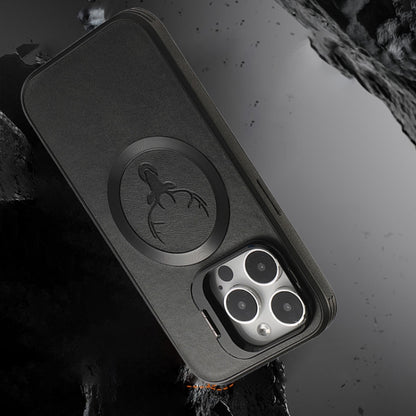 For iPhone 14 Pro Max Elk Lens Holder Magsafe Shockproof Phone Case(Green) by buy2fix