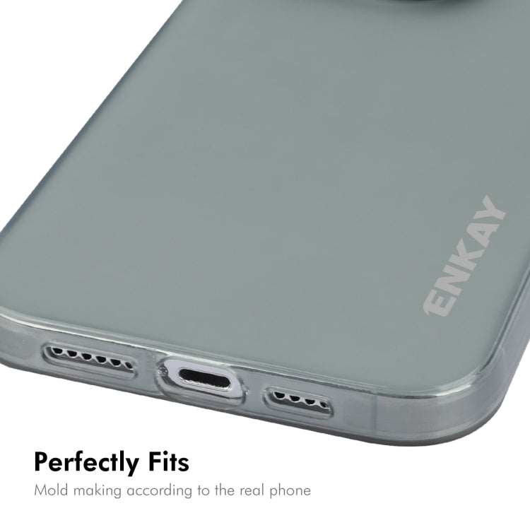 For iPhone 15 Pro Max ENKAY Hat-Prince Translucent Matte TPU Phone Case + 9H Big Arc Edge Film(White) - iPhone 15 Pro Max Cases by ENKAY | Online Shopping UK | buy2fix