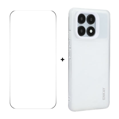 For Redmi K70 / K70 Pro ENKAY Hat-Prince Translucent Matte TPU Soft Phone Case + 9H Big Arc Edge Film(White) - K70 Pro Cases by ENKAY | Online Shopping UK | buy2fix