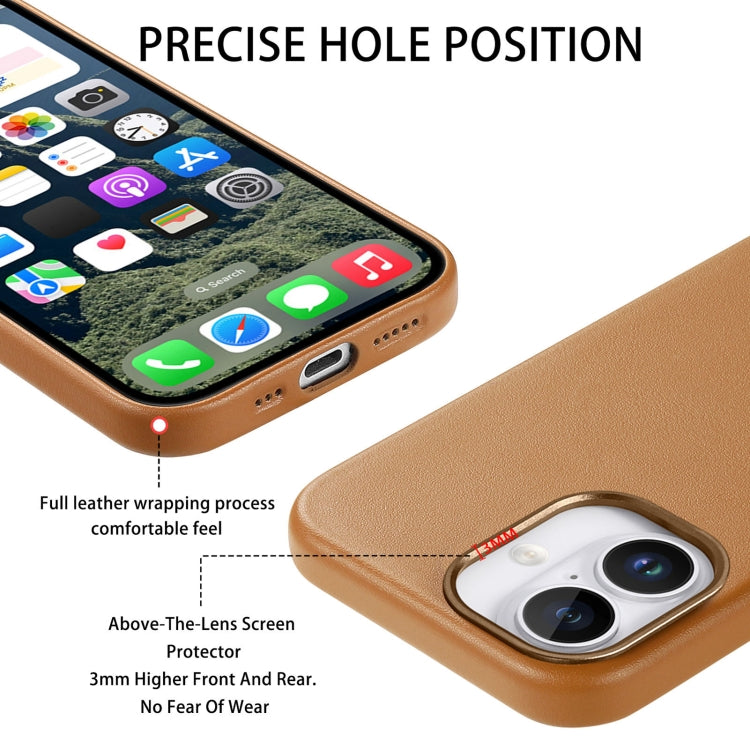 For iPhone 16 Plus Electroplated Metal Button Shockproof Phone Case(Brown) - iPhone 16 Plus Cases by buy2fix | Online Shopping UK | buy2fix