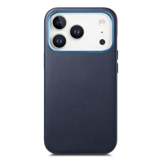 For iPhone 17 Pro Max Electroplated Metal Button MagSafe Phone Case(Dark Blue)