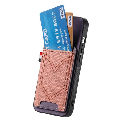 For iPhone Air Denim Texture Leather Skin Phone Case with Card Slot(Purple) - iPhone Air Cases by buy2fix | Online Shopping UK | buy2fix
