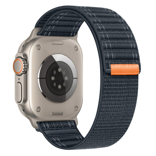 For Apple Watch SE 2023 44mm Sea Wave Nylon Hook and Loop Fastener Watch Band(Blue)