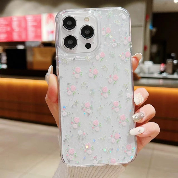 For iPhone 16 Pro Max Spring Garden Epoxy TPU Phone Case(F05 Pink and White Flowers) - iPhone 16 Pro Max Cases by buy2fix | Online Shopping UK | buy2fix