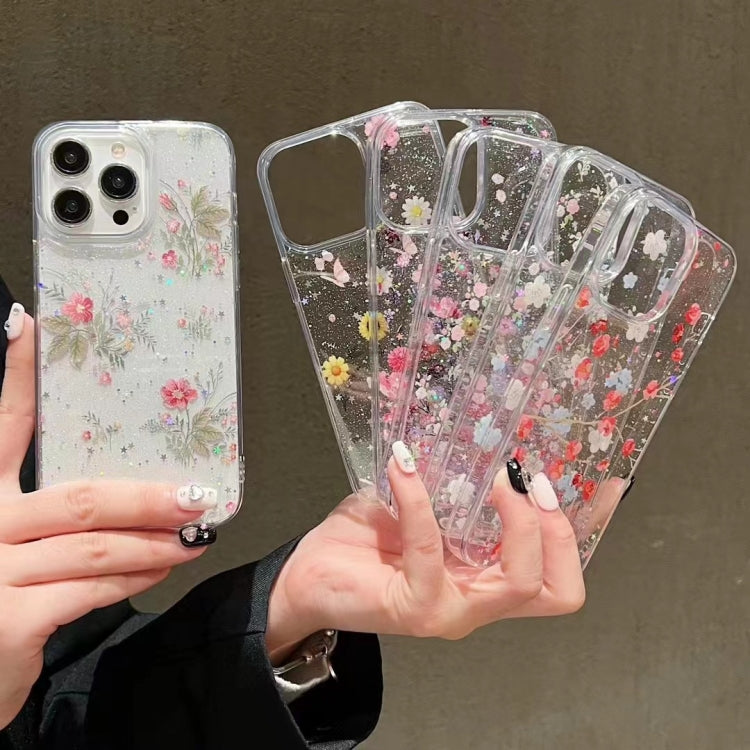 For iPhone 16 Spring Garden Epoxy TPU Phone Case(F04 French Flowers) - iPhone 16 Cases by buy2fix | Online Shopping UK | buy2fix