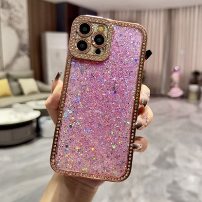 For iPhone 16 Pro Diamond Glitter Sequins TPU Phone Case(Pink) - iPhone 16 Pro Cases by buy2fix | Online Shopping UK | buy2fix