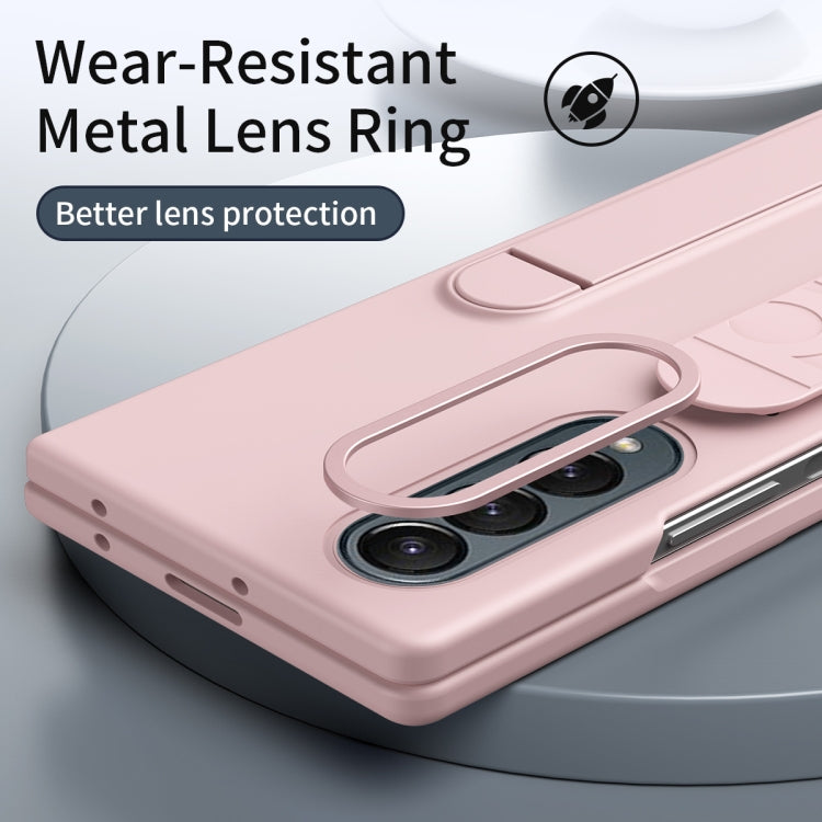For Samsung Galaxy Z Fold3 Star Pattern Wristband Holder Phone Case(Pink) - Galaxy Phone Cases by buy2fix | Online Shopping UK | buy2fix