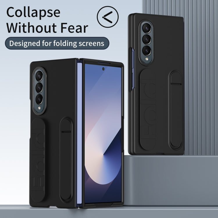 For Samsung Galaxy Z Fold3 Star Pattern Wristband Holder Phone Case(Black) - Galaxy Phone Cases by buy2fix | Online Shopping UK | buy2fix