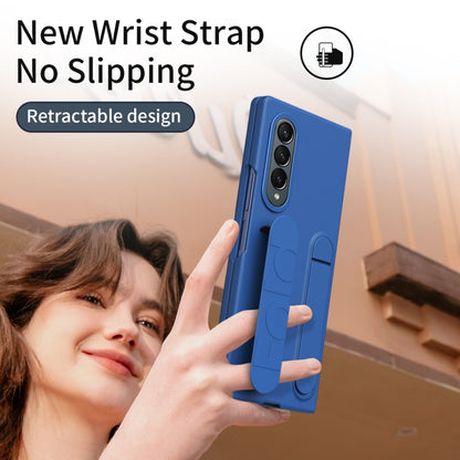 For Samsung Galaxy Z Fold3 Star Pattern Wristband Holder Phone Case(Blue) - Galaxy Phone Cases by buy2fix | Online Shopping UK | buy2fix