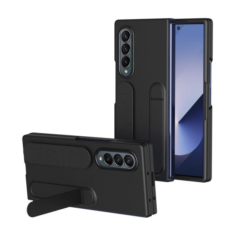 For Samsung Galaxy Z Fold4 Star Pattern Wristband Holder Phone Case(Black) - Galaxy Z Fold4 5G Cases by buy2fix | Online Shopping UK | buy2fix