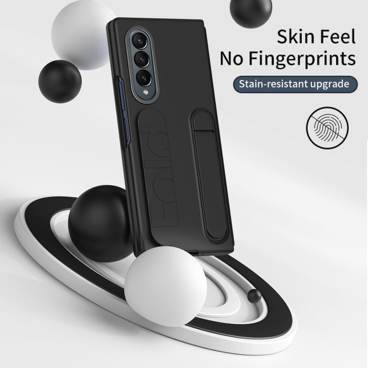 For Samsung Galaxy Z Fold4 Star Pattern Wristband Holder Phone Case(Black) - Galaxy Z Fold4 5G Cases by buy2fix | Online Shopping UK | buy2fix