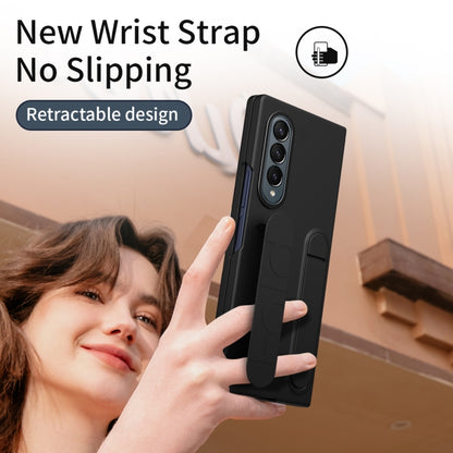 For Samsung Galaxy Z Fold4 Star Pattern Wristband Holder Phone Case(Black) - Galaxy Z Fold4 5G Cases by buy2fix | Online Shopping UK | buy2fix