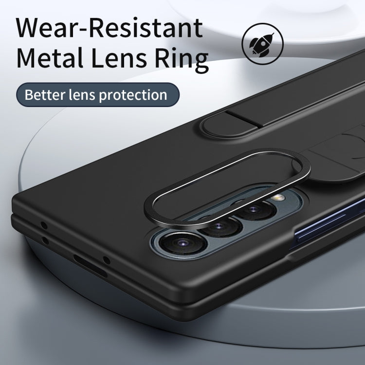For Samsung Galaxy Z Fold4 Star Pattern Wristband Holder Phone Case(Black) - Galaxy Z Fold4 5G Cases by buy2fix | Online Shopping UK | buy2fix