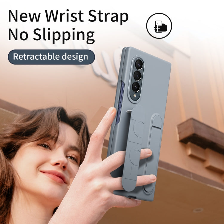For Samsung Galaxy Z Fold4 Star Pattern Wristband Holder Phone Case(Gray) - Galaxy Z Fold4 5G Cases by buy2fix | Online Shopping UK | buy2fix