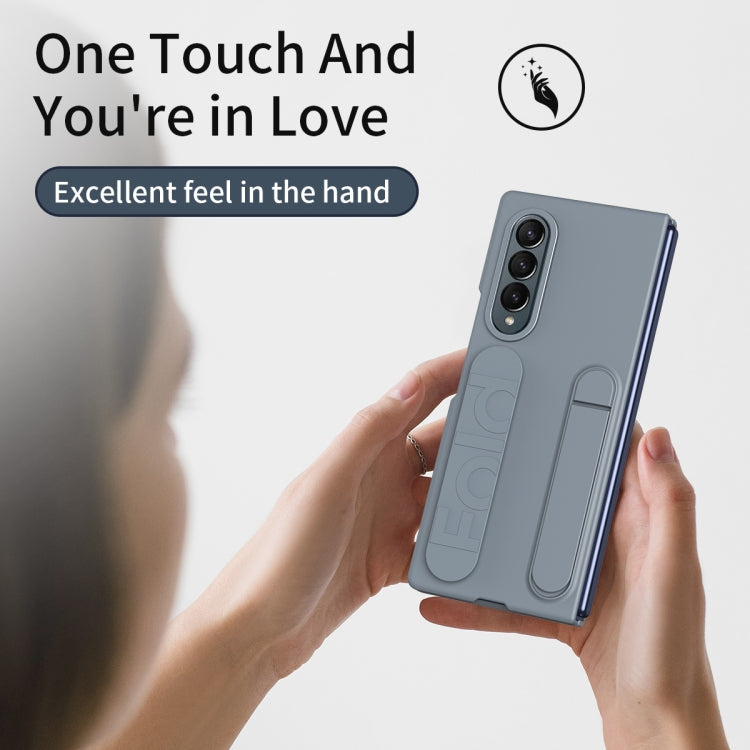 For Samsung Galaxy Z Fold4 Star Pattern Wristband Holder Phone Case(Gray) - Galaxy Z Fold4 5G Cases by buy2fix | Online Shopping UK | buy2fix