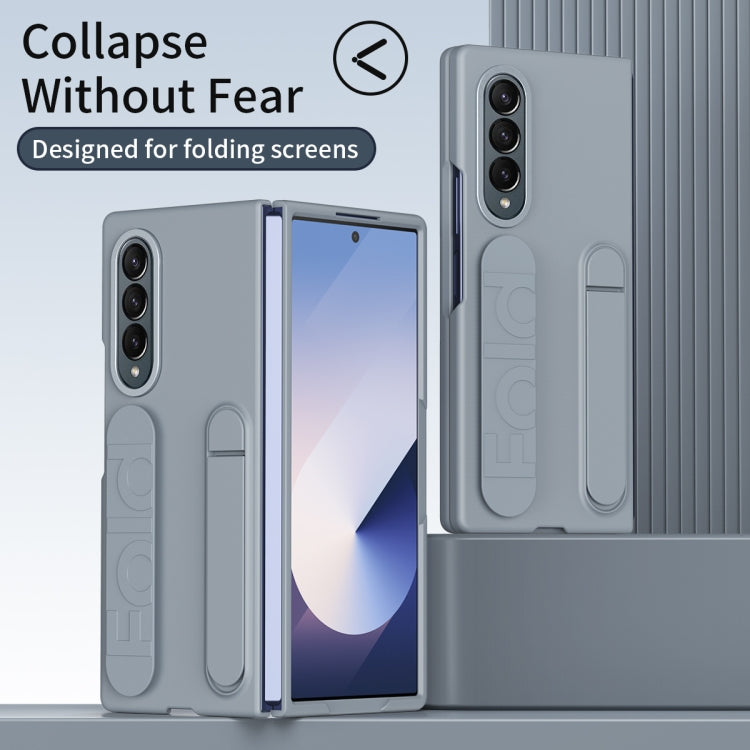 For Samsung Galaxy Z Fold4 Star Pattern Wristband Holder Phone Case(Gray) - Galaxy Z Fold4 5G Cases by buy2fix | Online Shopping UK | buy2fix