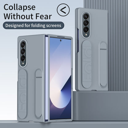 For Samsung Galaxy Z Fold4 Star Pattern Wristband Holder Phone Case(Gray) - Galaxy Z Fold4 5G Cases by buy2fix | Online Shopping UK | buy2fix