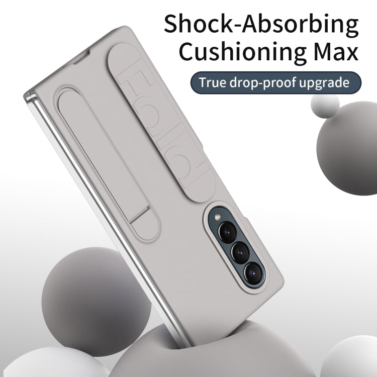 For Samsung Galaxy Z Fold4 Star Pattern Wristband Holder Phone Case(Titanium dust) - Galaxy Z Fold4 5G Cases by buy2fix | Online Shopping UK | buy2fix